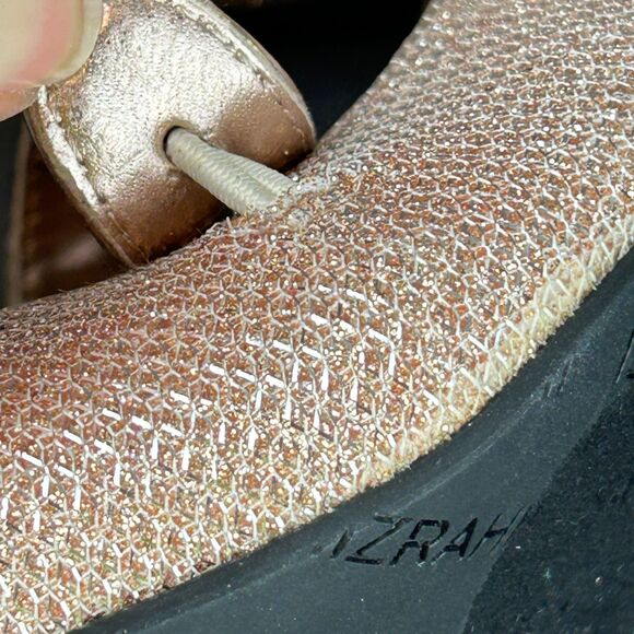 Isaac Mizrahi Live  Scarlet Rose Gold Glitter Mary Jane Pumps Shoes NEW Size 7.5 - Picture 10 of 16